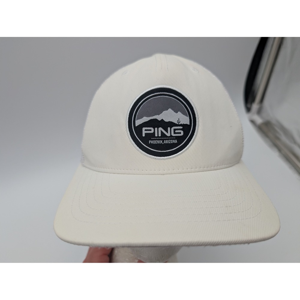 Ping Phoenix Arizona Golf Hat Cream White Mesh Snapback Adjustable Cap